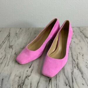 Naturalizer Karina Wild Rose Pink Suede Block Heel Pumps – Women’s 9.5 (9.5M)